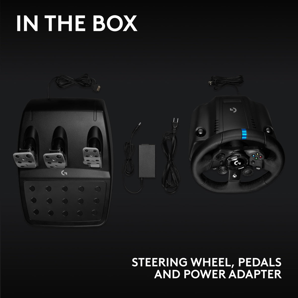 Racing Wheel and Pedals with Force Feedback and Leather Wheel Cover N345