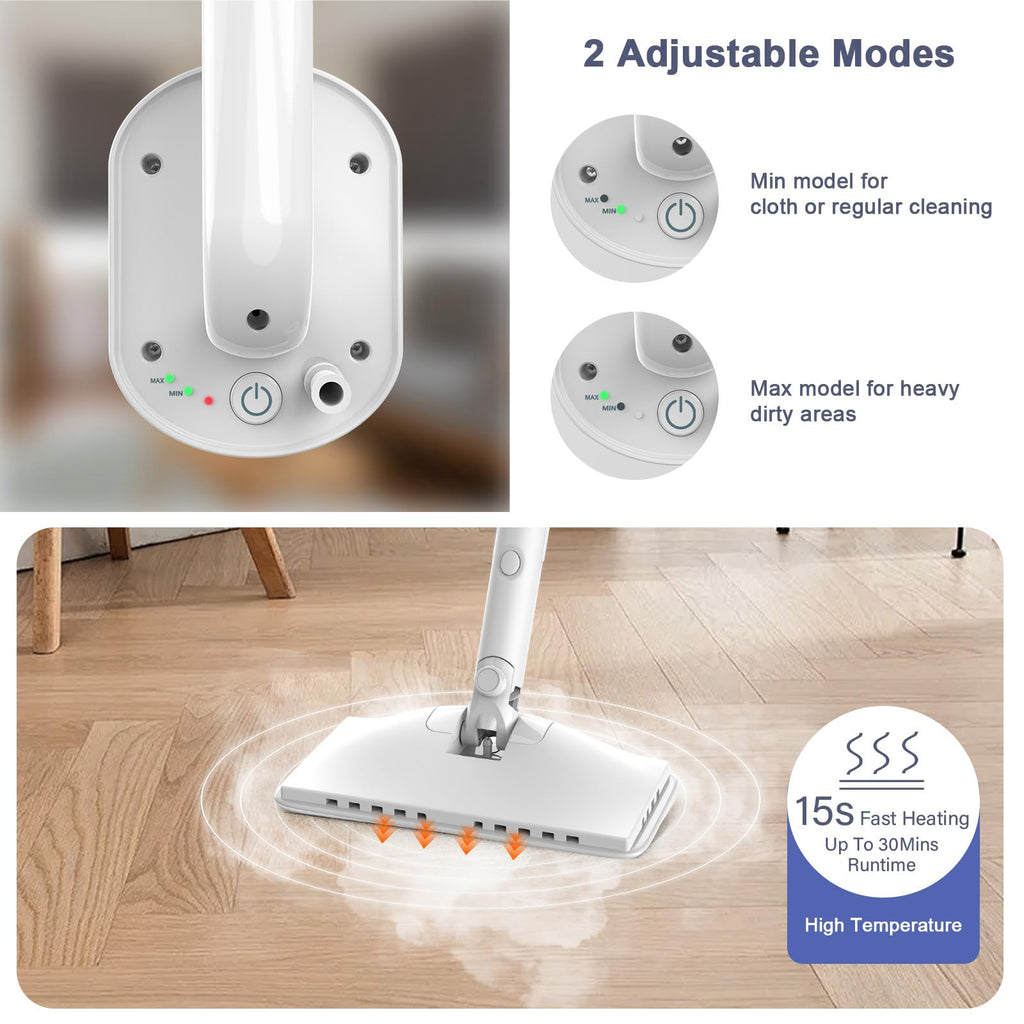 6 in1 Rotated Steam Mop Cleaner with 2 Microfiber Pads Y320254