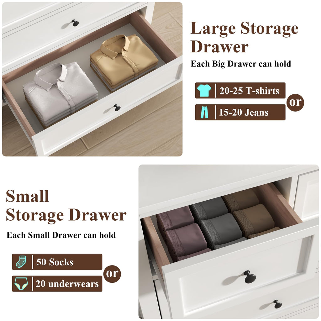 White 10 Drawers Dresser Y767011