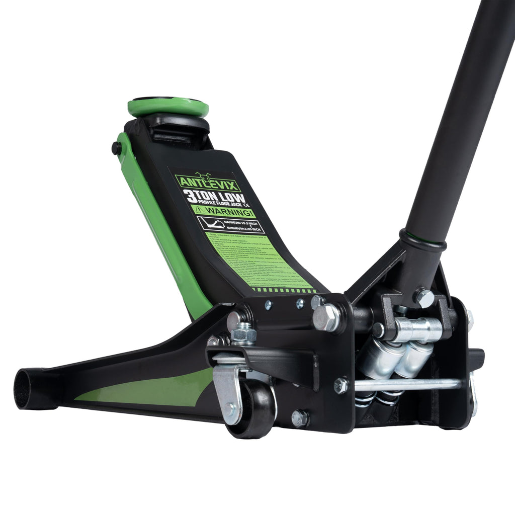Heavy-Duty 3-Ton Low Profile Hydraulic Floor Jack Steel Dual Piston Pump C7012