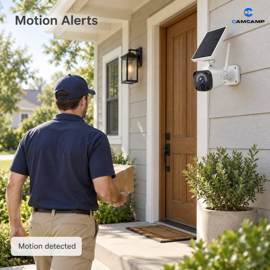 Solar Security Cameras Wireless Outdoor System 4-Cam 2.5K 64GB SD O27145