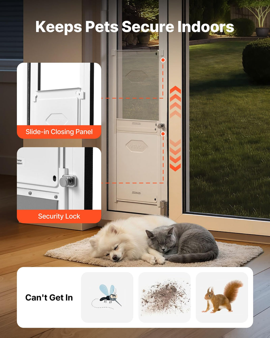 Sliding Glass Dog Door with Flap O92083