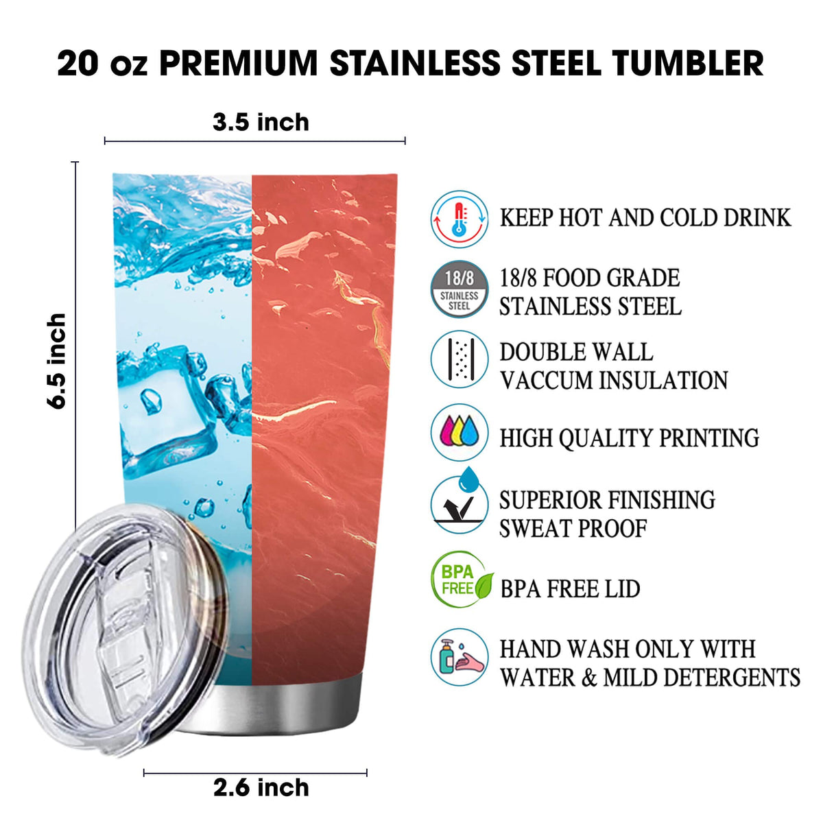 20oz Stainless Steel Tumbler Cup G9834