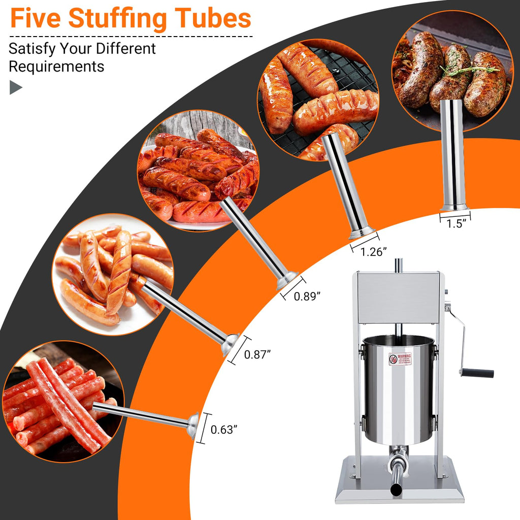 5L Stainless Steel Manual Sausage Stuffer T98907