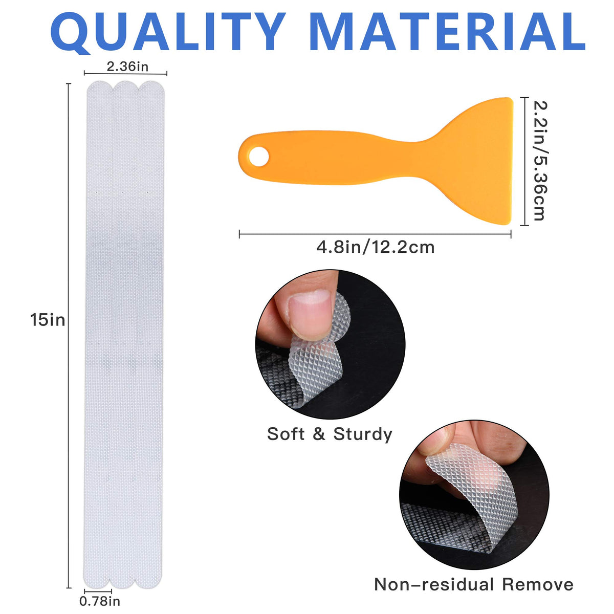24 PCS Non Slip Adhesive Bathtub Stickers R945