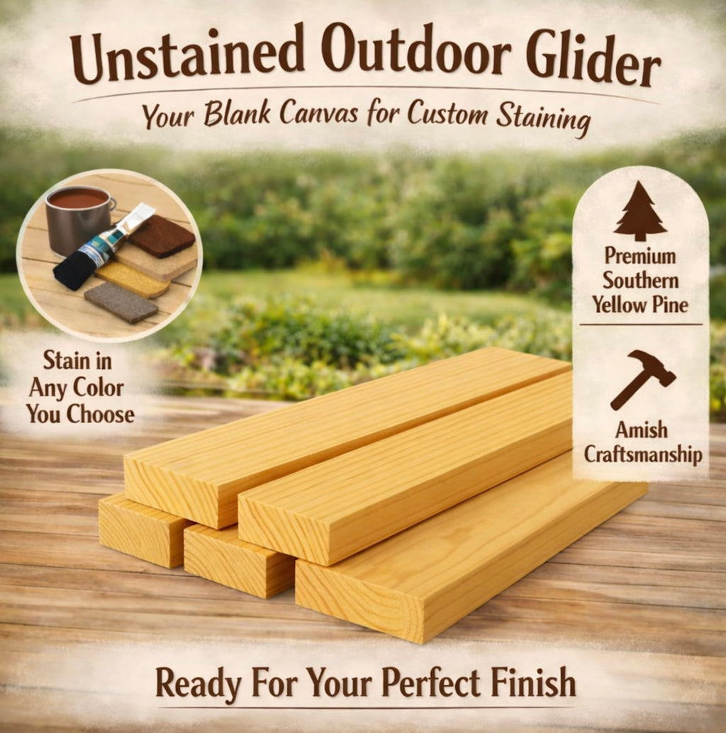 5 FT Natural Solid Pine Wood Glider Bench for 3 Person S8114