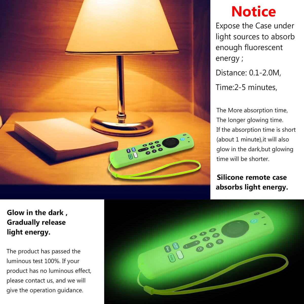 Silicone Remote Covers 3pcs Glow Green Blue Red T422