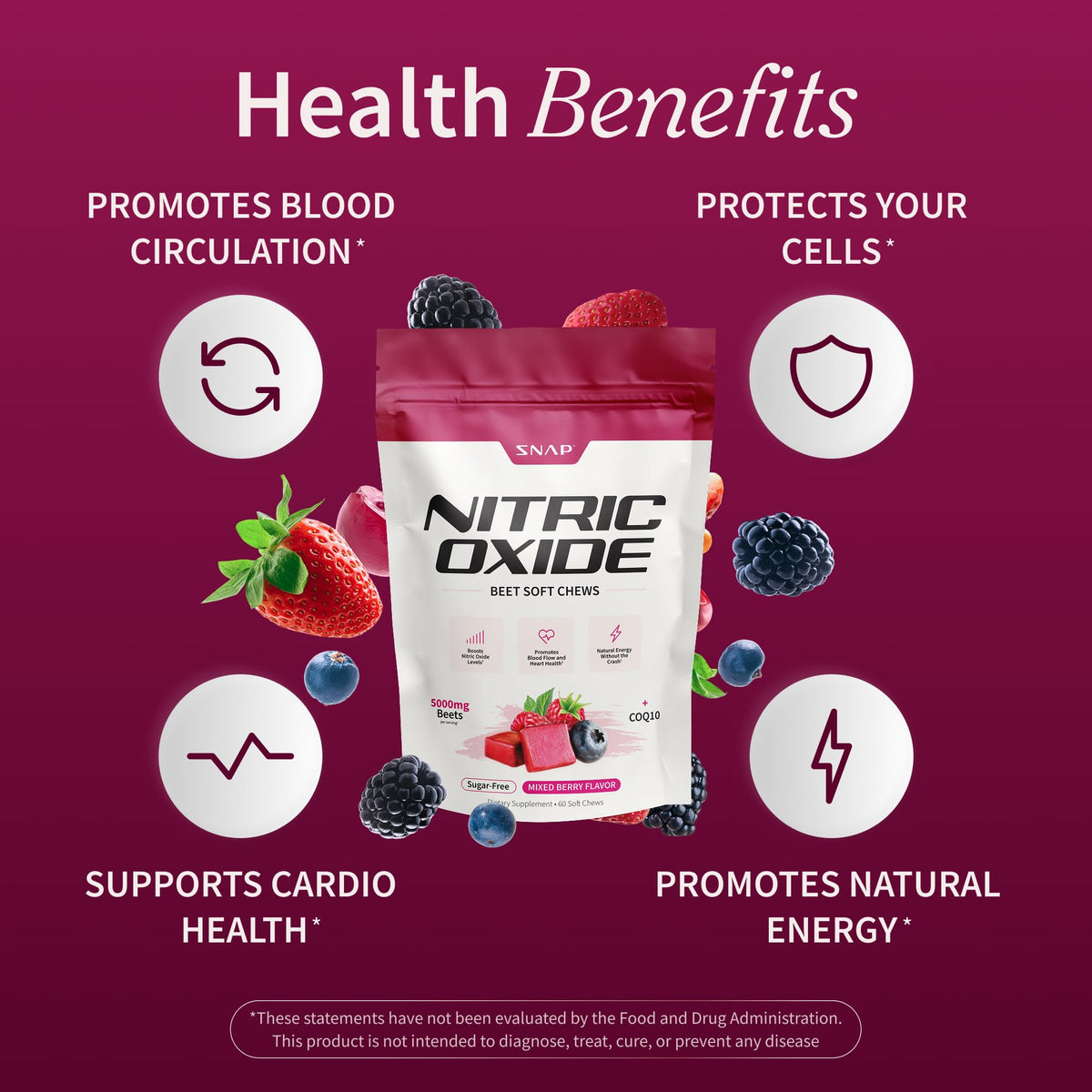 Nitric Oxide Beet Root Soft Chews + Booster Bundle, 60 Soft Chews + 90 Capsules T657