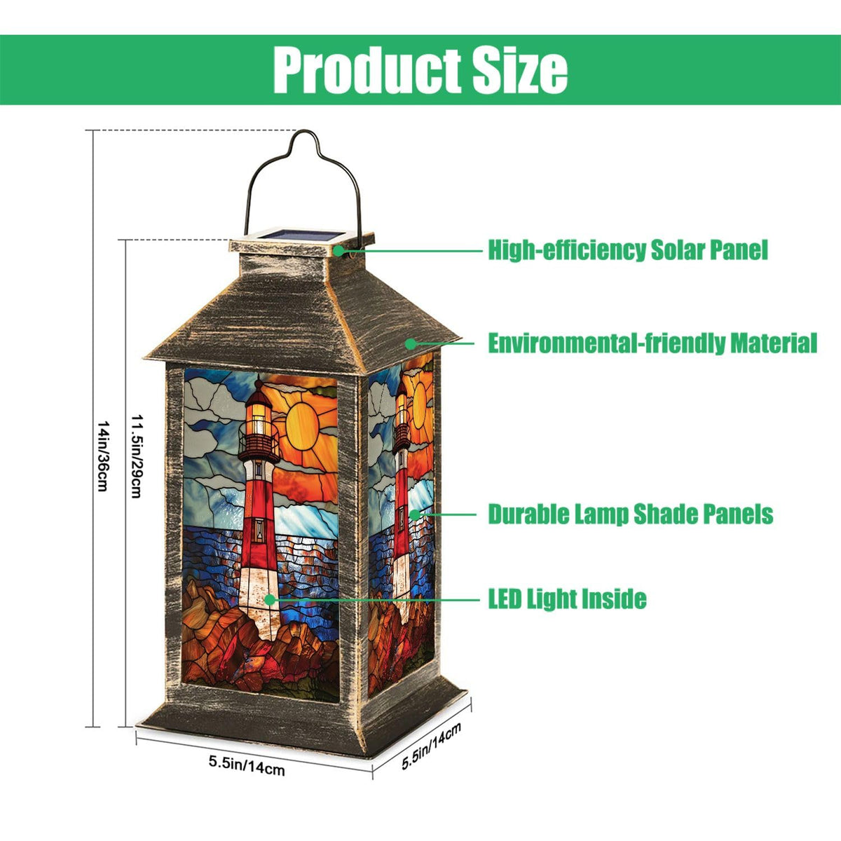 Solar Powered Waterproof Hanging Lantern Y38064