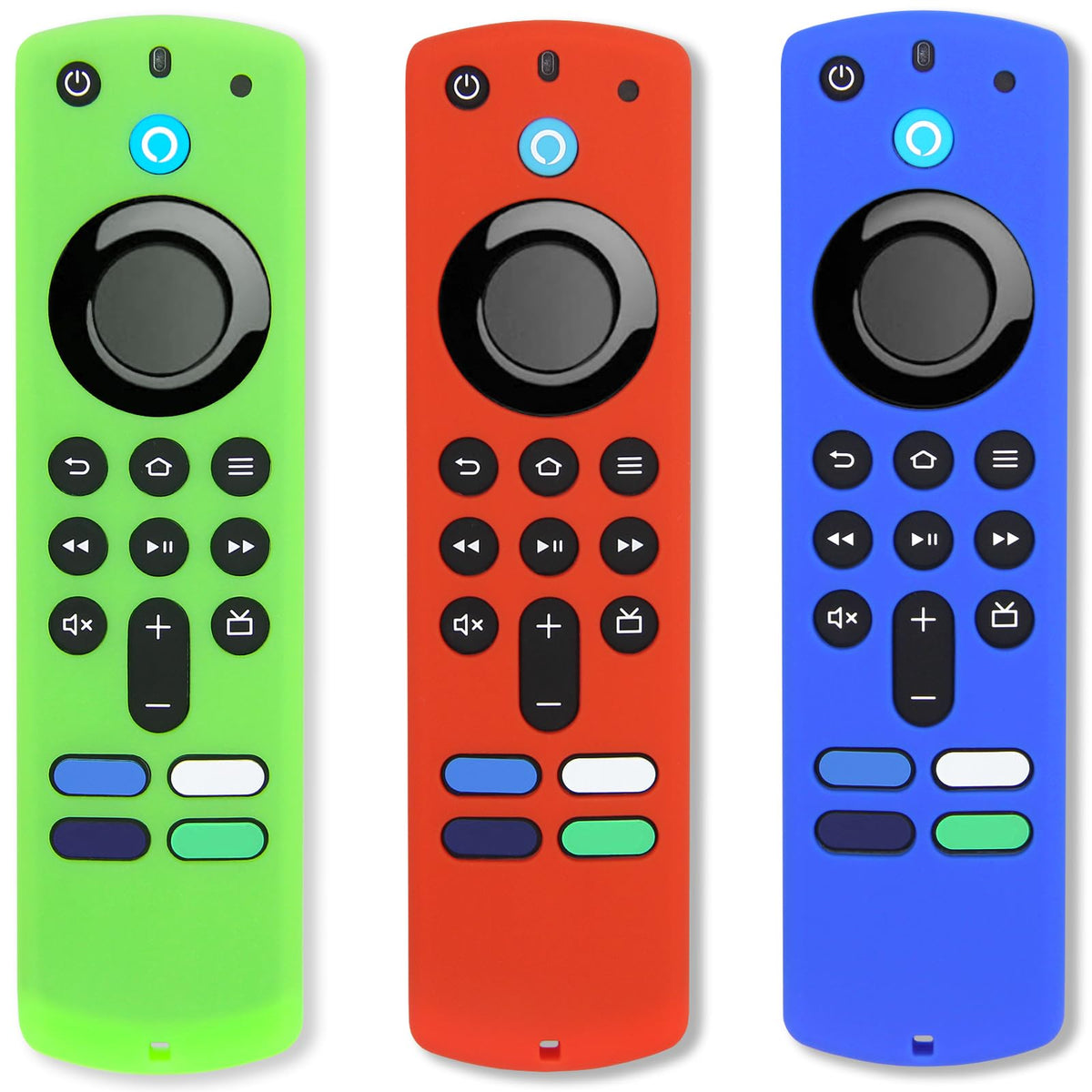 Silicone Remote Covers 3pcs Glow Green Blue Red T422