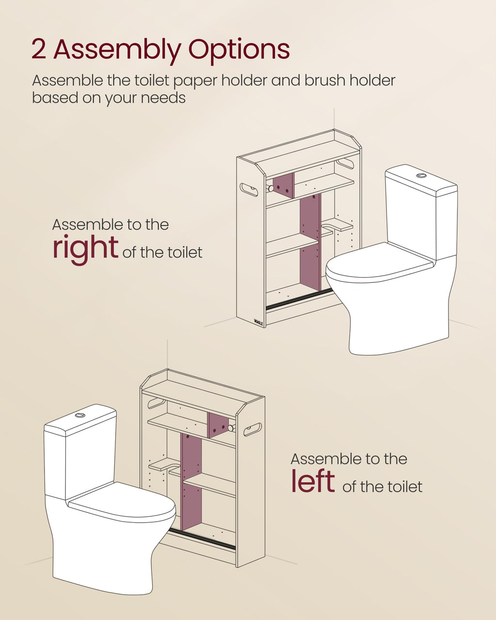 Slim Bathroom Storage Cabinet with Sliding Doors L41952