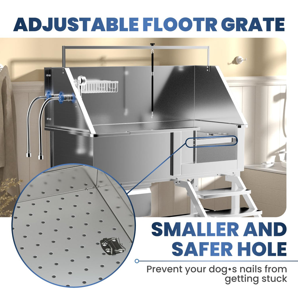 46" Stainless Steel Dog Washing Station with Storage Drawer G7526
