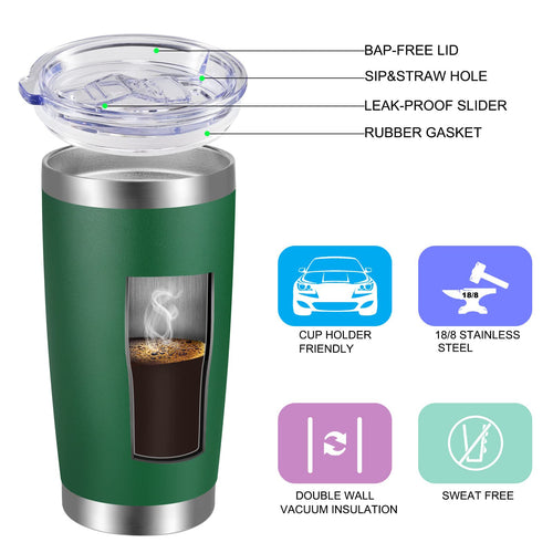 20oz Stainless Steel Insulated Tumbler with Lid and Straw V621