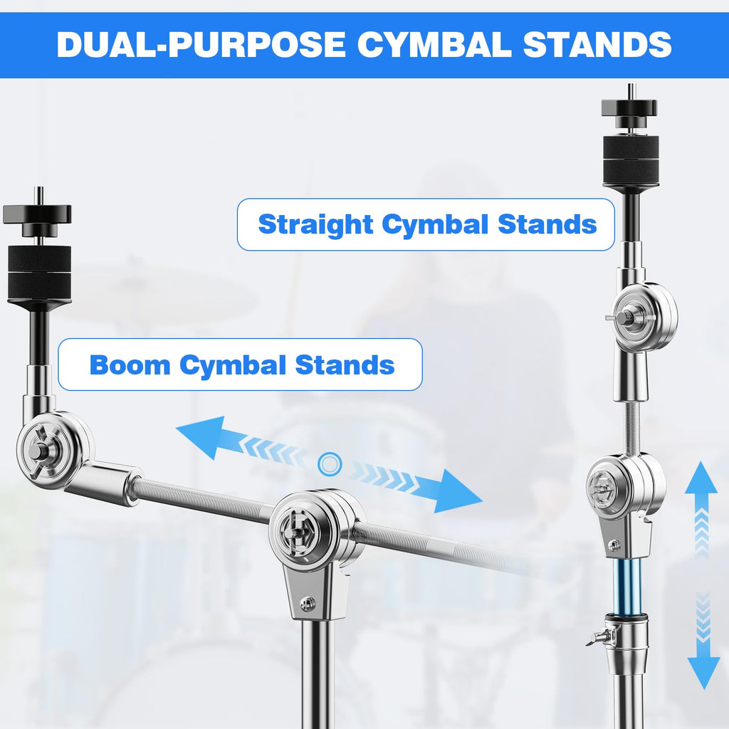 Adjustable Boom Cymbal Stand with Double Braced Legs N86146