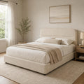 Cream Boucle Upholstered Queen Platform Bed D888