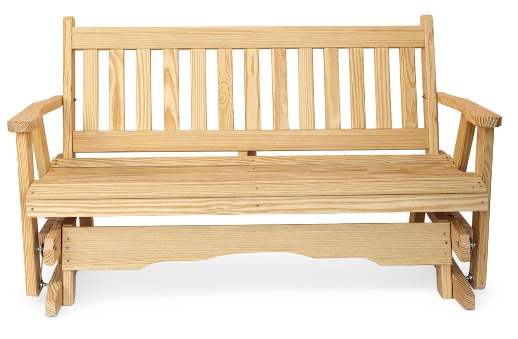 5 FT Natural Solid Pine Wood Glider Bench for 3 Person S8114