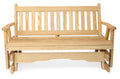 5 FT Natural Solid Pine Wood Glider Bench for 3 Person S8114