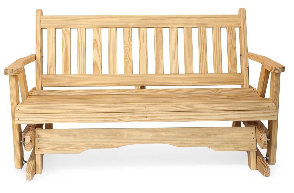 5 FT Natural Solid Pine Wood Glider Bench for 3 Person S8114