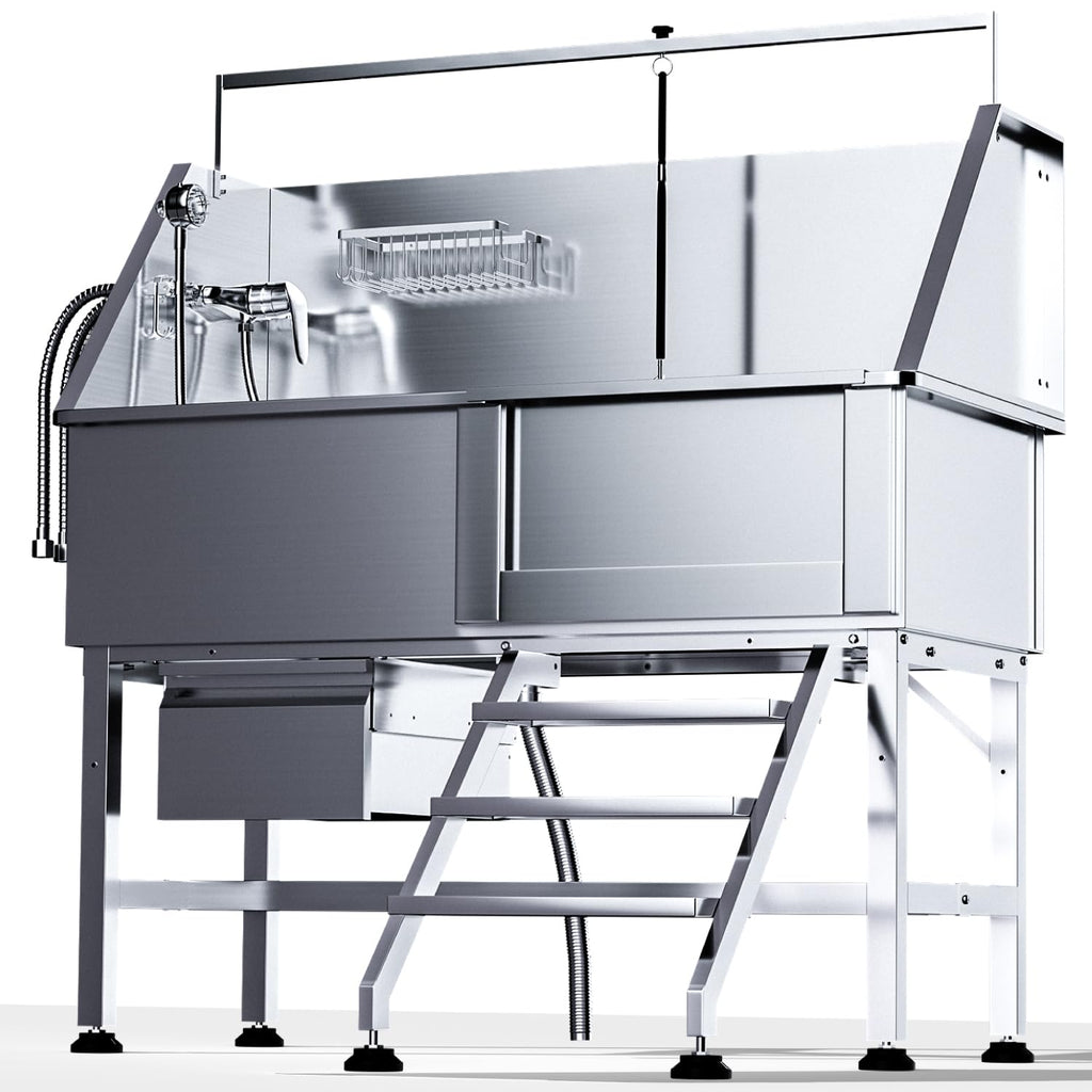 46" Stainless Steel Dog Washing Station with Storage Drawer G7526