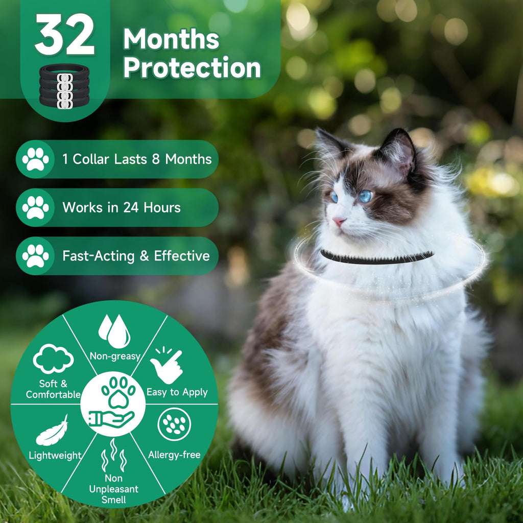 Black 4-Pack Cat Flea and Tick Collar G4432