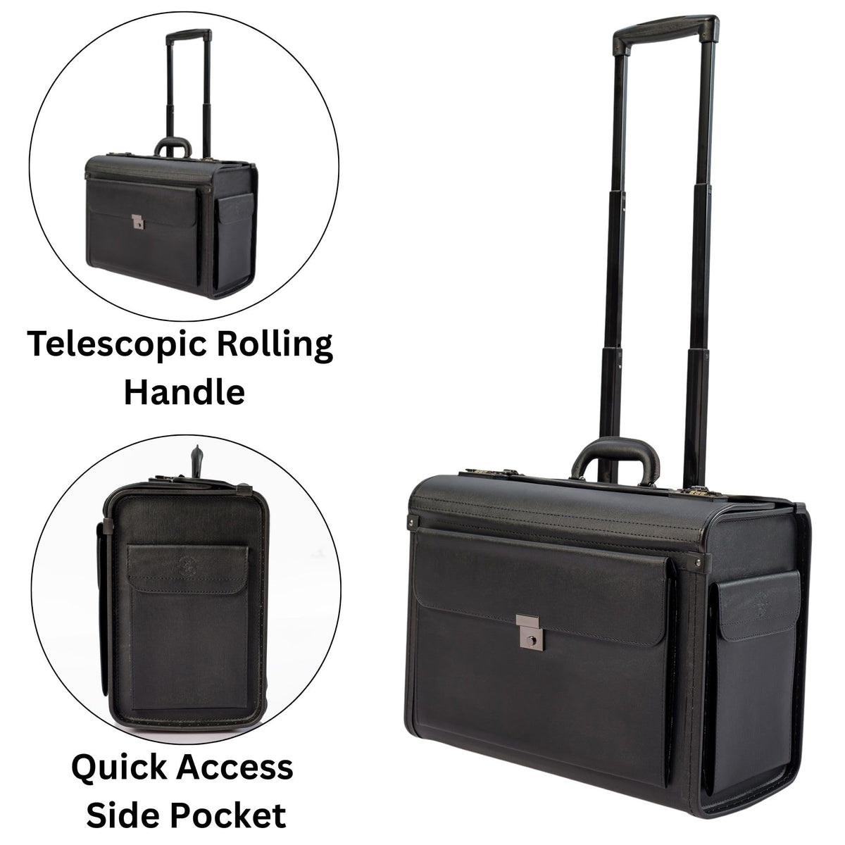 Wheeled Briefcase Rolling Case V690