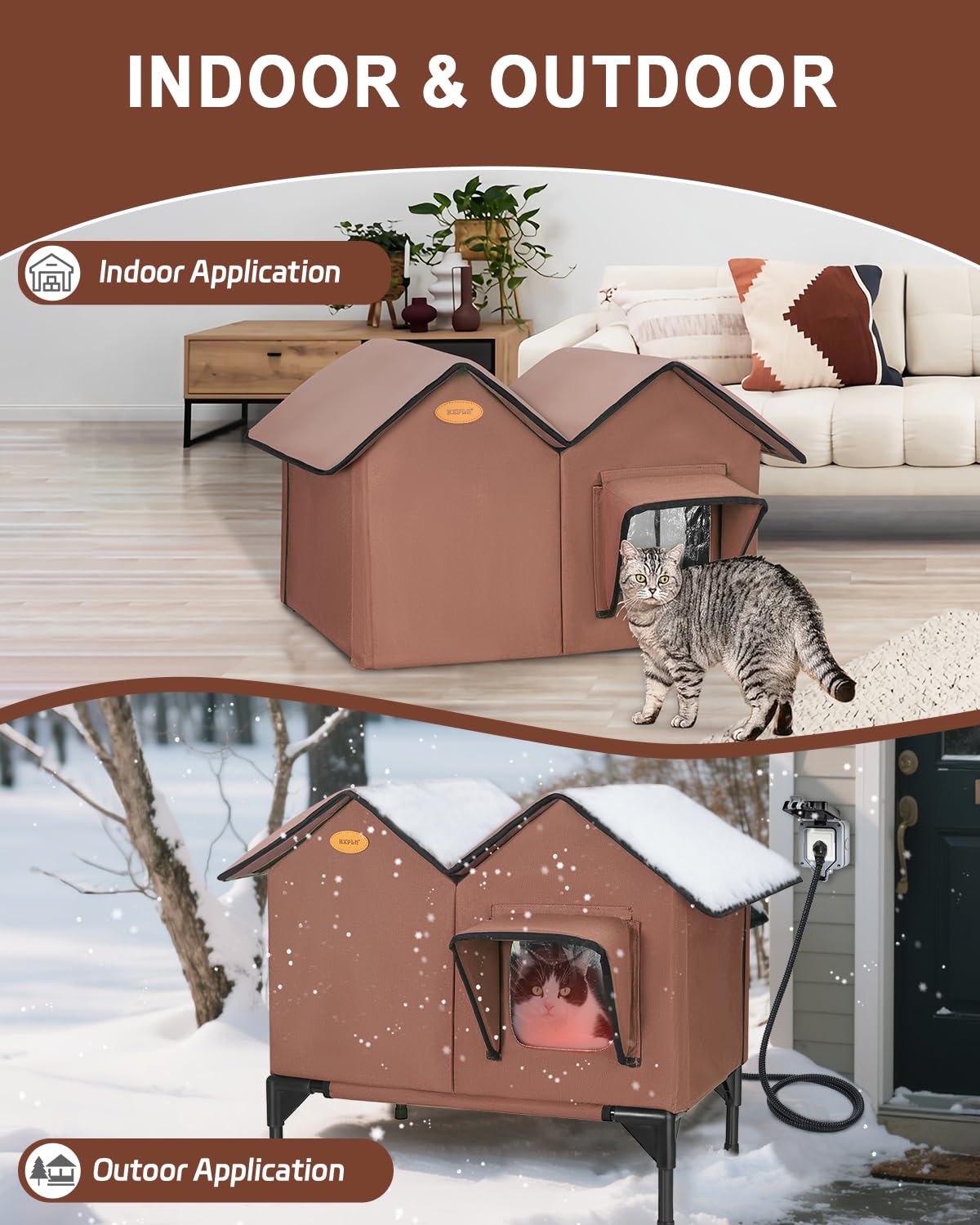 Large Insulated Heated Outdoor Cat House J7825