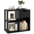 3 Cube Black Bookcase with Drawer K371