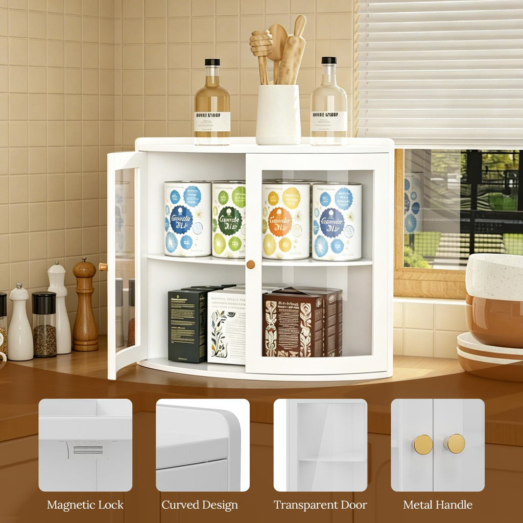 White Double Layer Large Bread Box with Acrylic Doors Z839571
