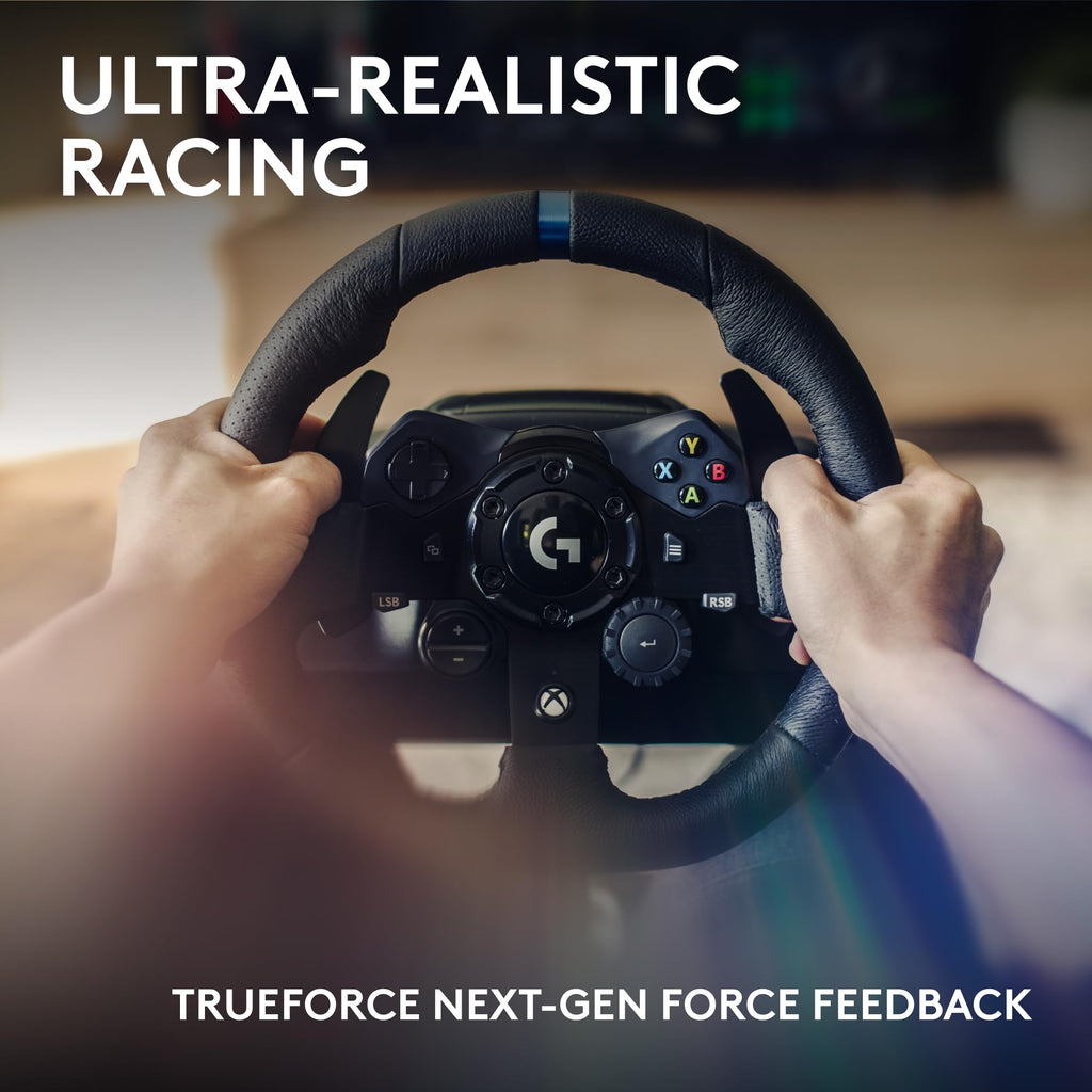 Racing Wheel and Pedals with Force Feedback and Leather Wheel Cover N345