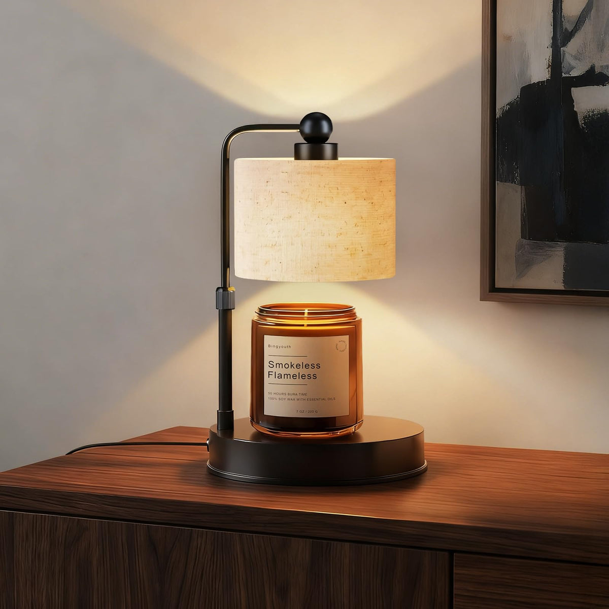 Black Dimmable Candle Warmer Lamp with Timer V940