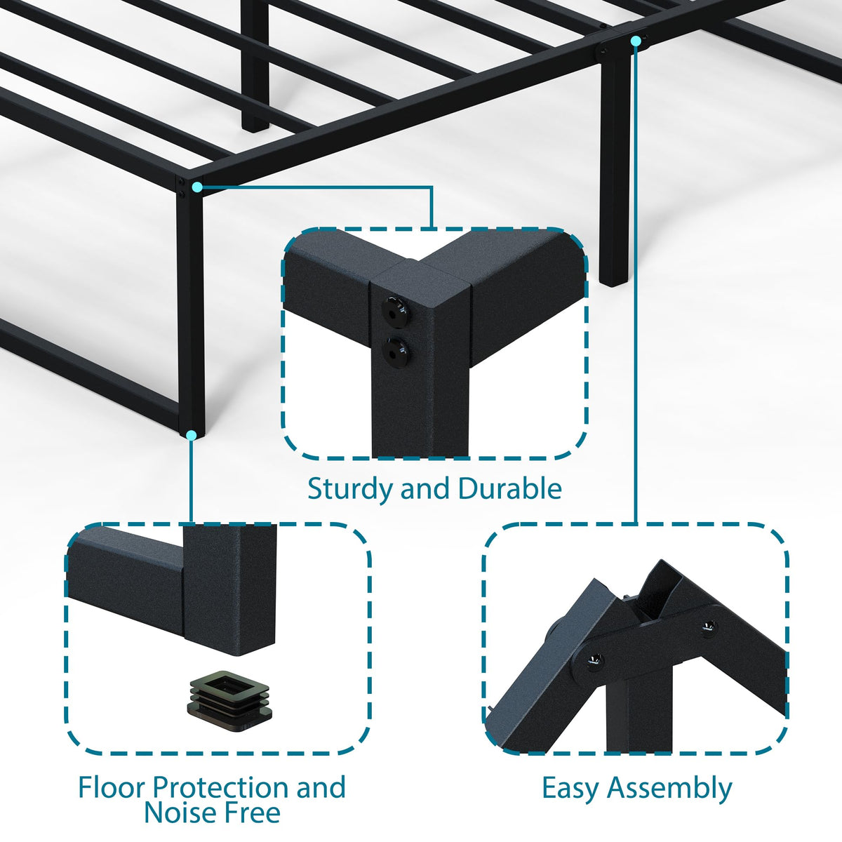 18 Inch Narrow Twin Metal Bed Frame U240