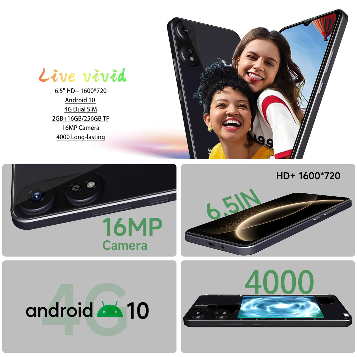 Unlocked Android Smartphone 4G LTE Dual SIM 16MP N5210