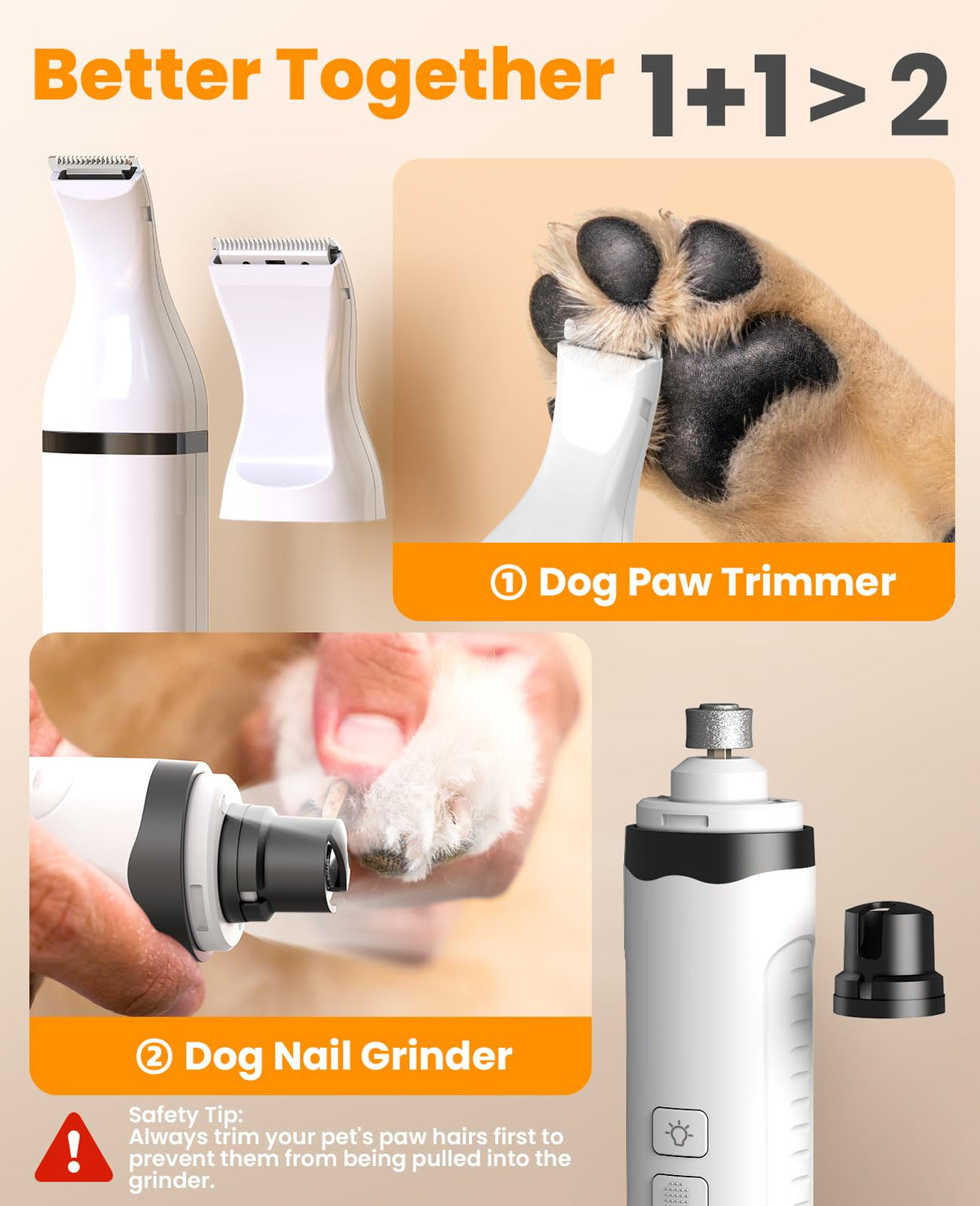 3 in 1 Dog Nail Grinder & Paw Trimmer Kit A67102