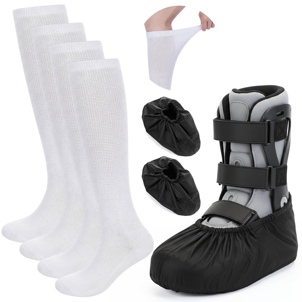 White Waterproof Non Slip Walking Boot Covers 2 Pairs I307