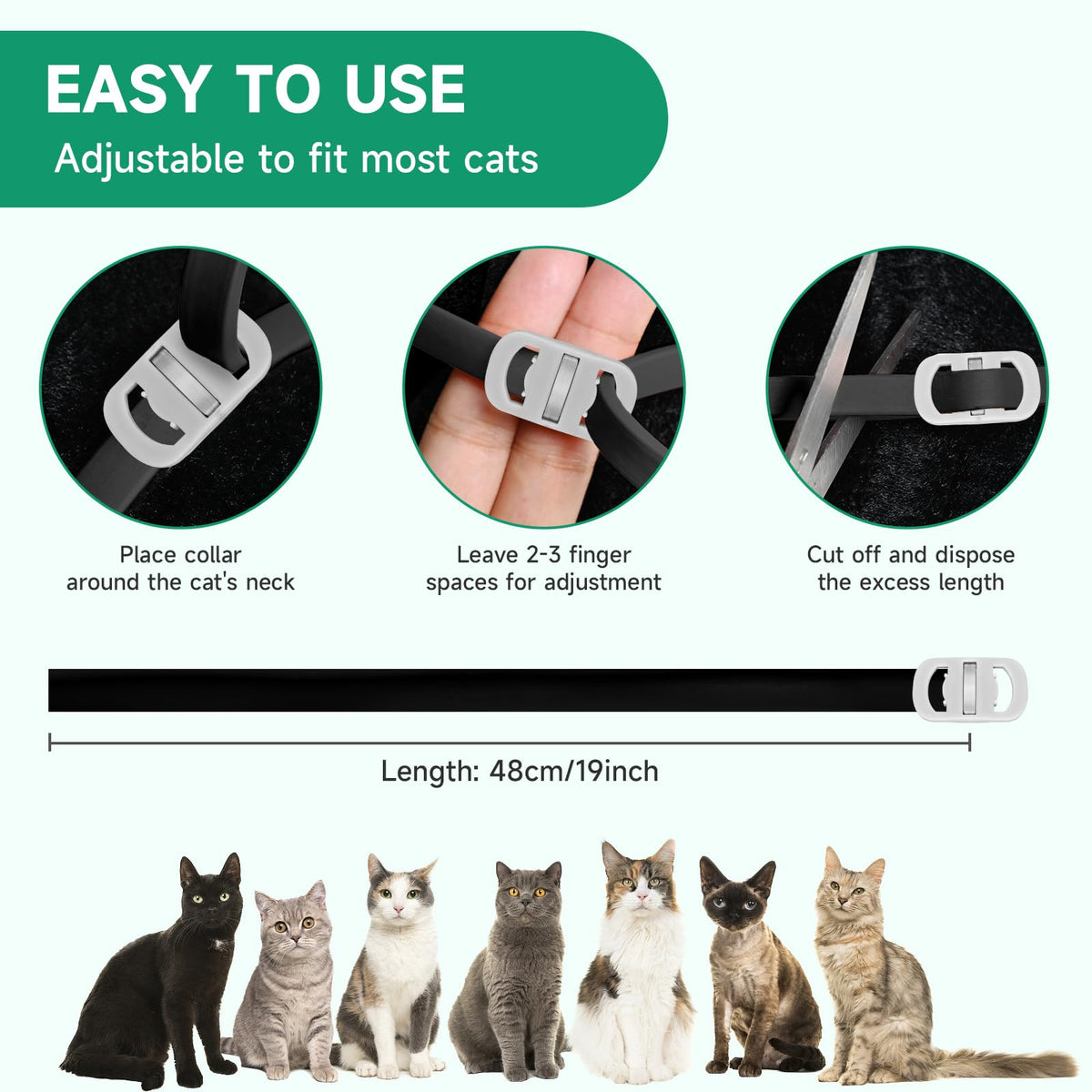 Black 4-Pack Cat Flea and Tick Collar G4432