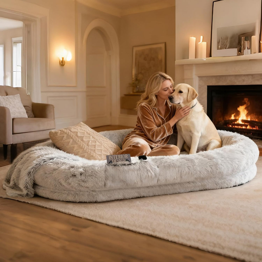 Grey Human Dog Bed 71''x45''x12'' L36146