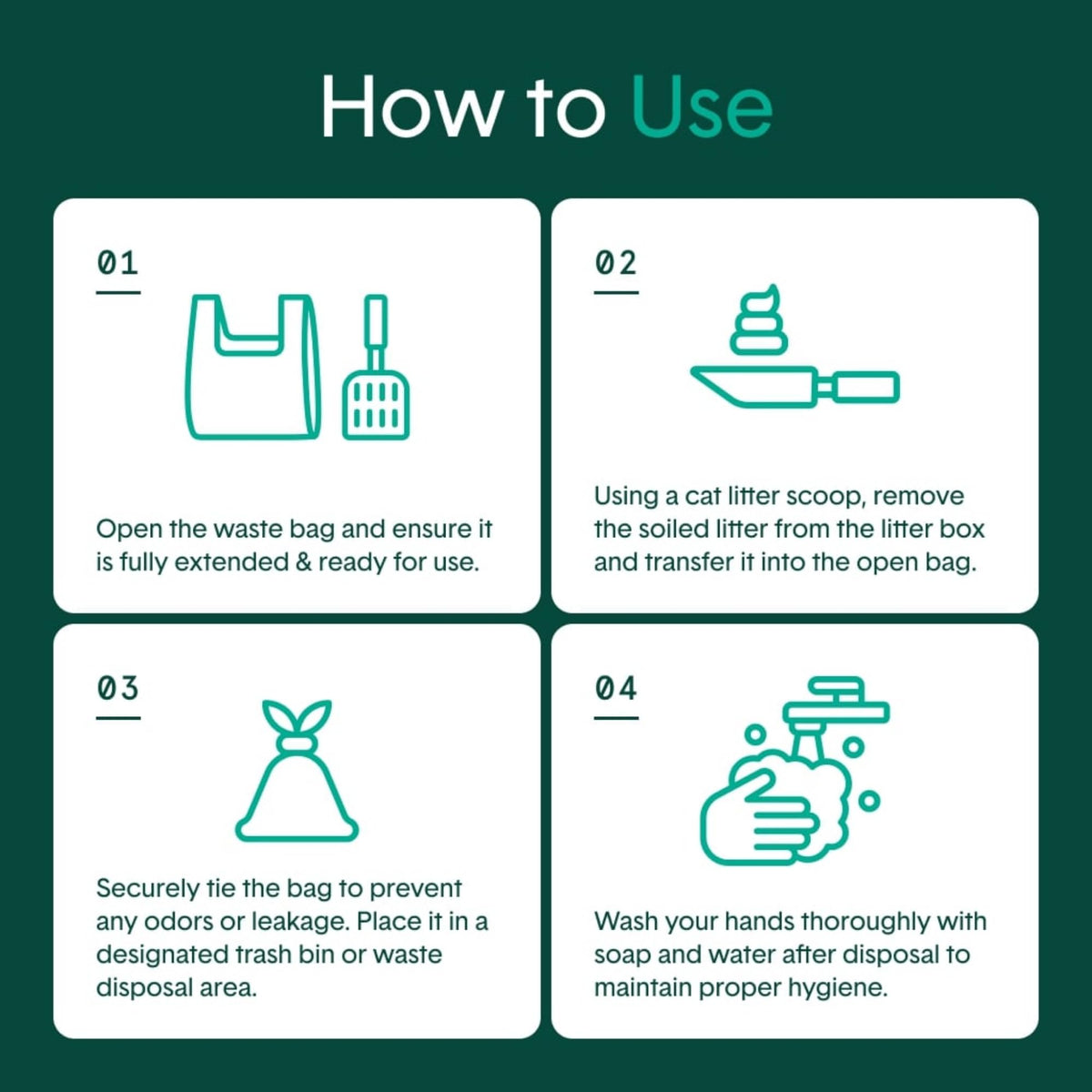 120 Count Leak-Proof Pet Waste Bags with Easy-to-Tie Handles M216934