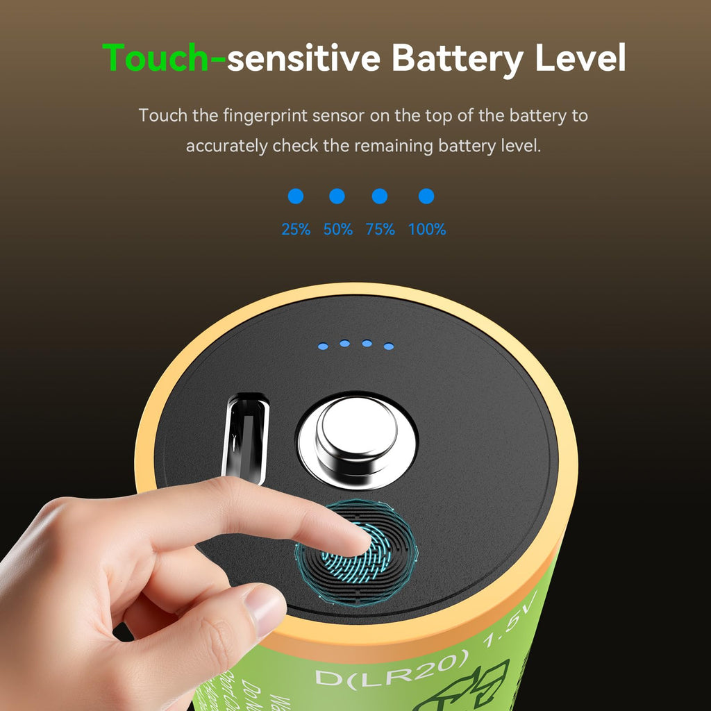 Rechargeable Lithium D Batteries 4 Pack X8702