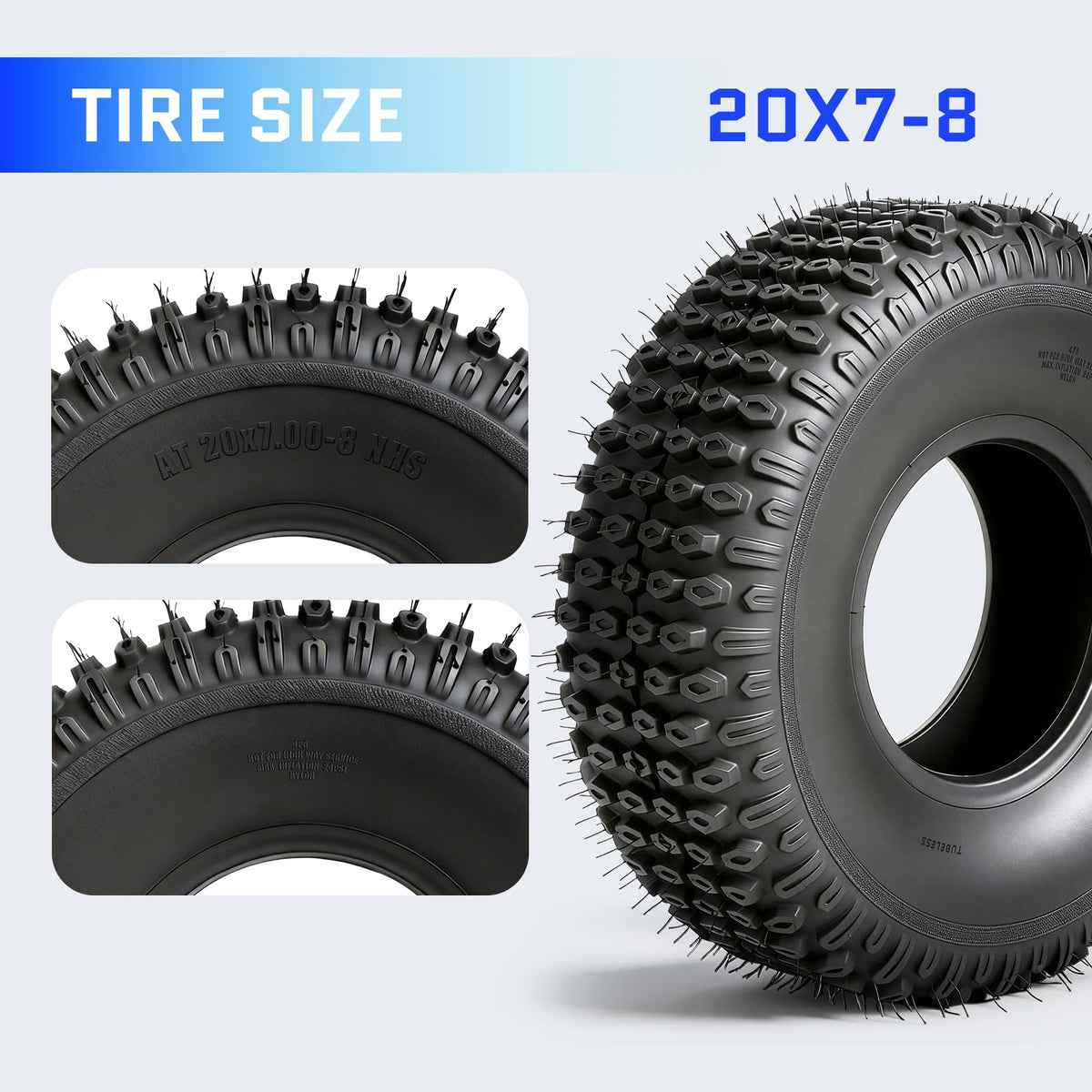 Set of 2 20x7-8 All-Terrain Tires U51123