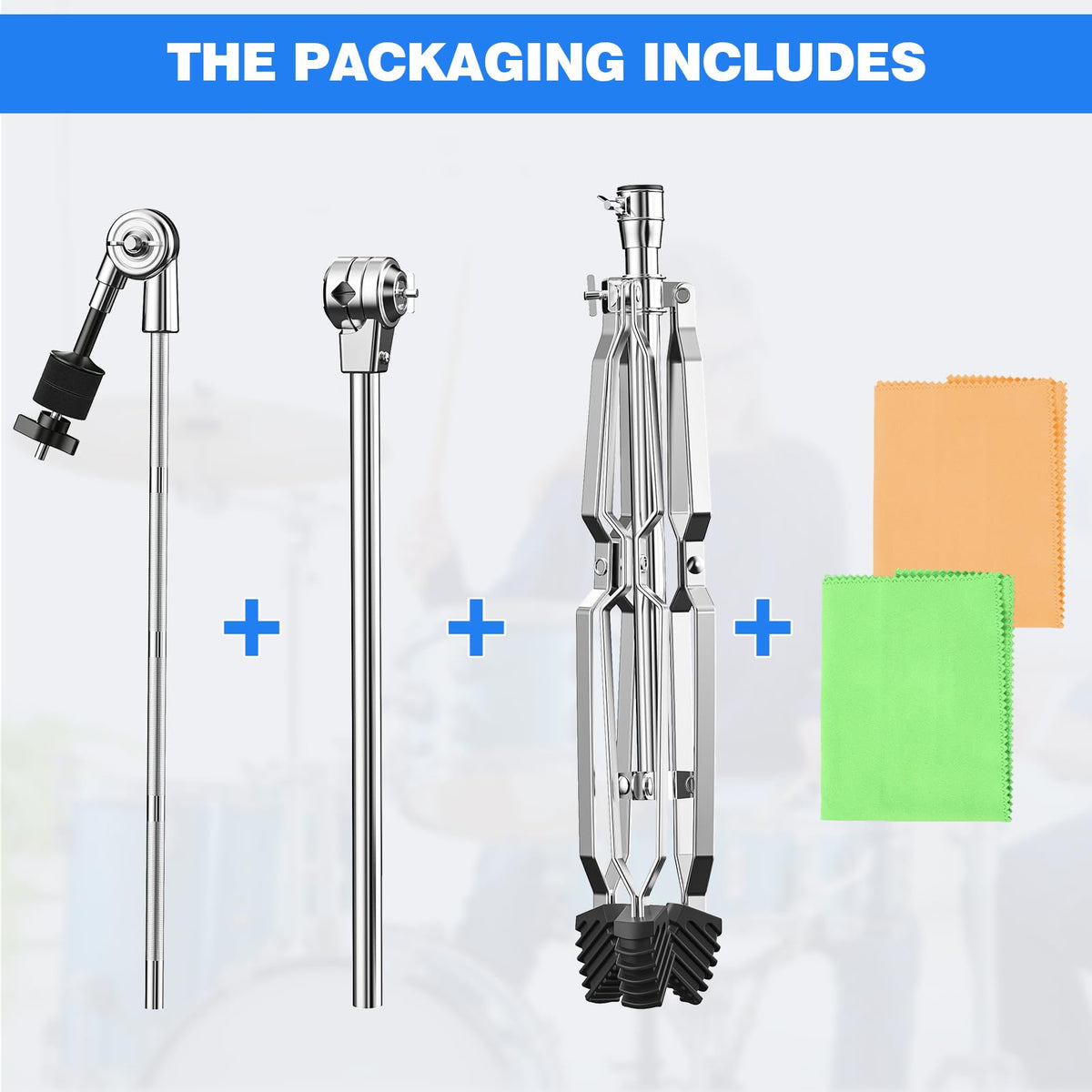 Adjustable Boom Cymbal Stand with Double Braced Legs N86146