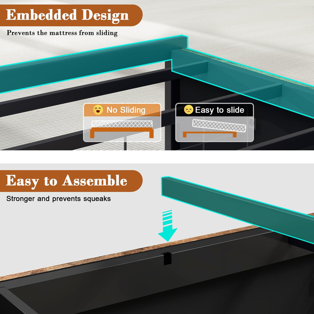 Twin Size Corner Bed Frame with Storage and Headboard Y670