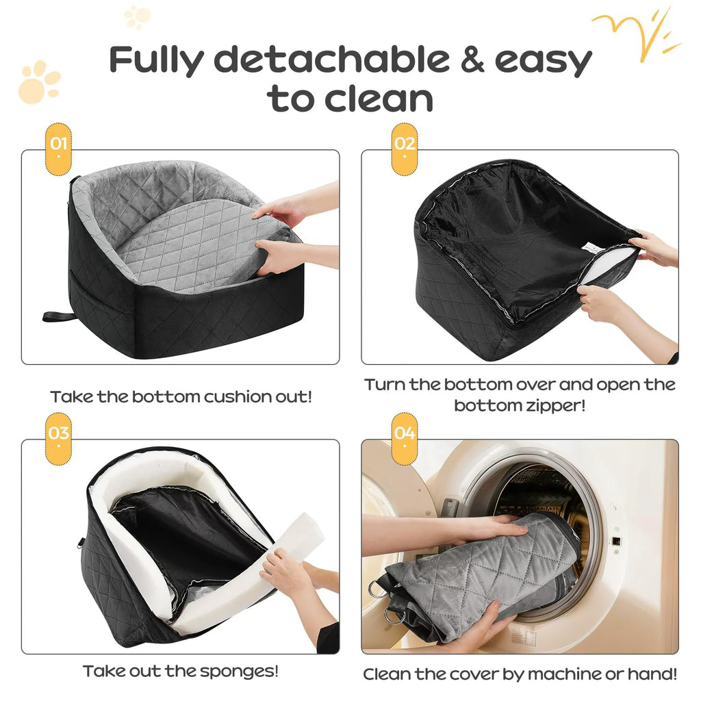 Dog Car Seat for Small Dogs Up to 30 Lbs, Grey-Black E513331