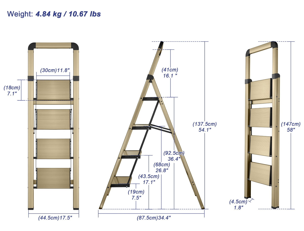 4 Step Aluminum Folding Ladder C856061