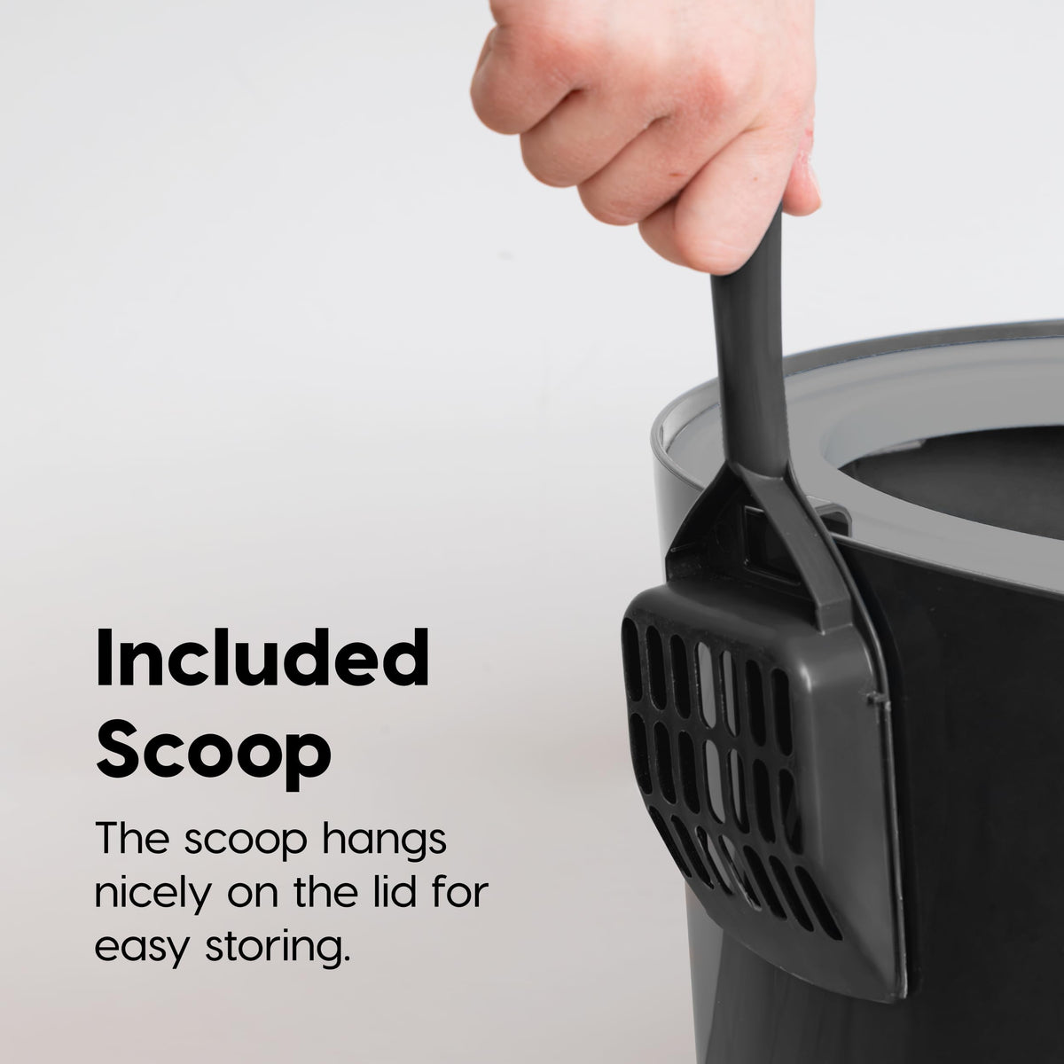 Top Entry Cat Litter Box, Large, Black/Gray O147