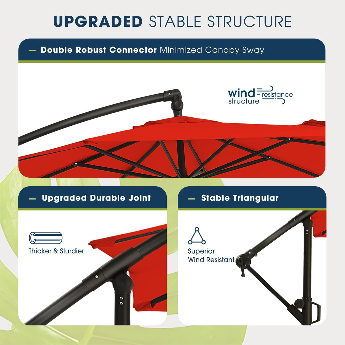 10ft Orange Red Offset Cantilever Patio Umbrella with Base S602166