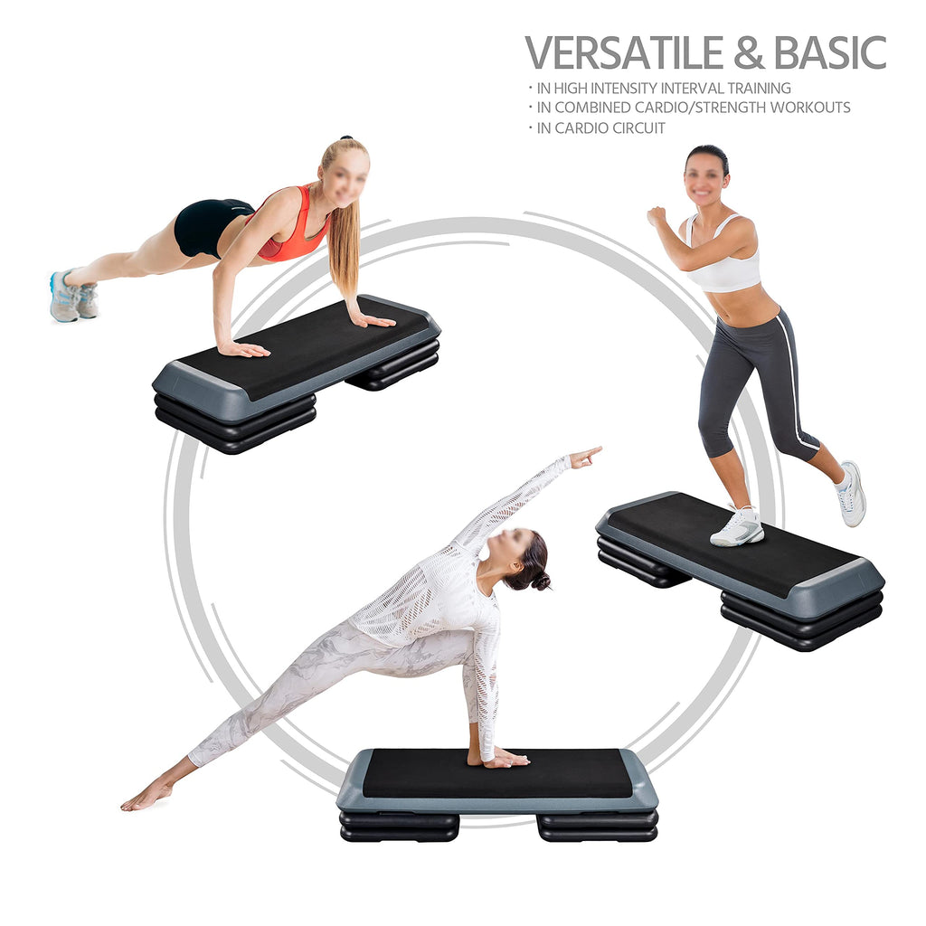 43in 3-Level Adjustable Aerobic Step Platform D9001