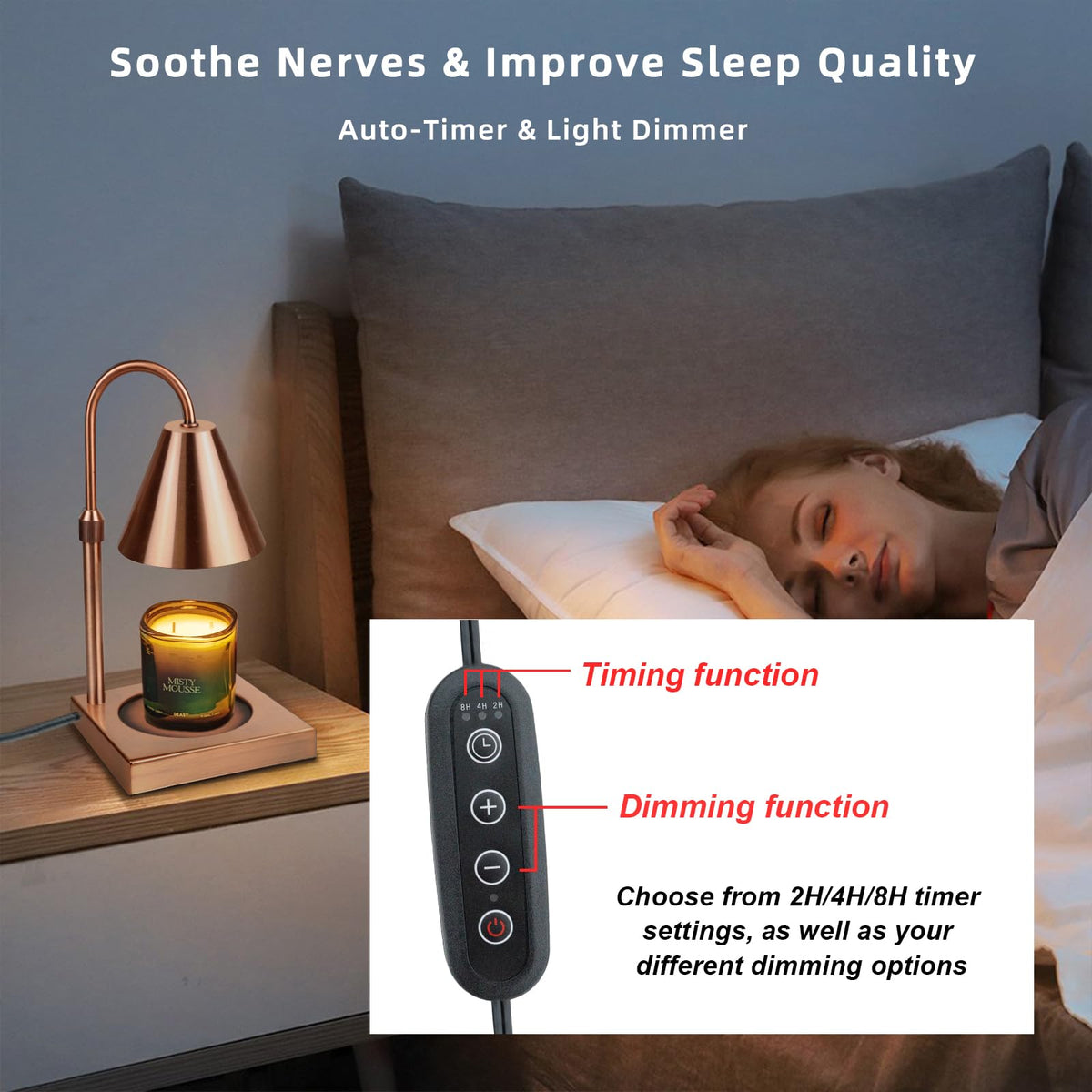 Adjustable Height Dimmable Candle Warmer Lamp D5234