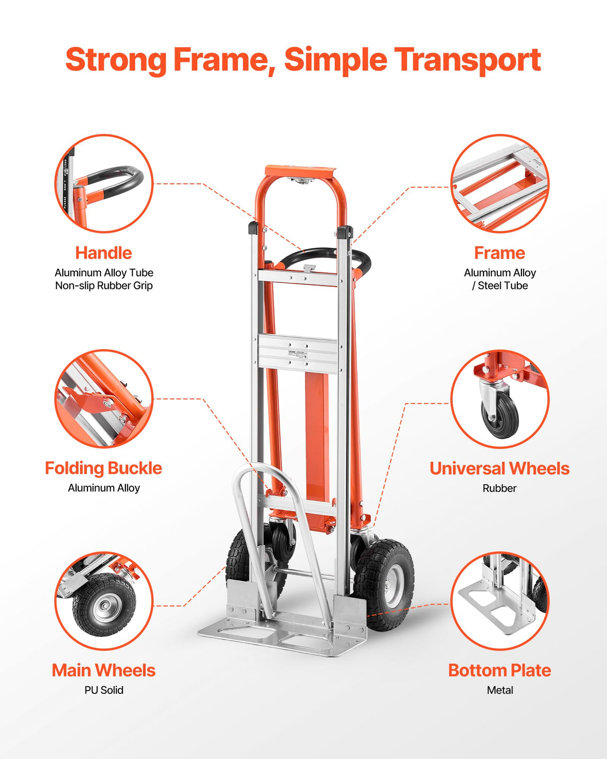 4 in 1 Hand Truck Dolly 1000 lbs Load Capacity B5196