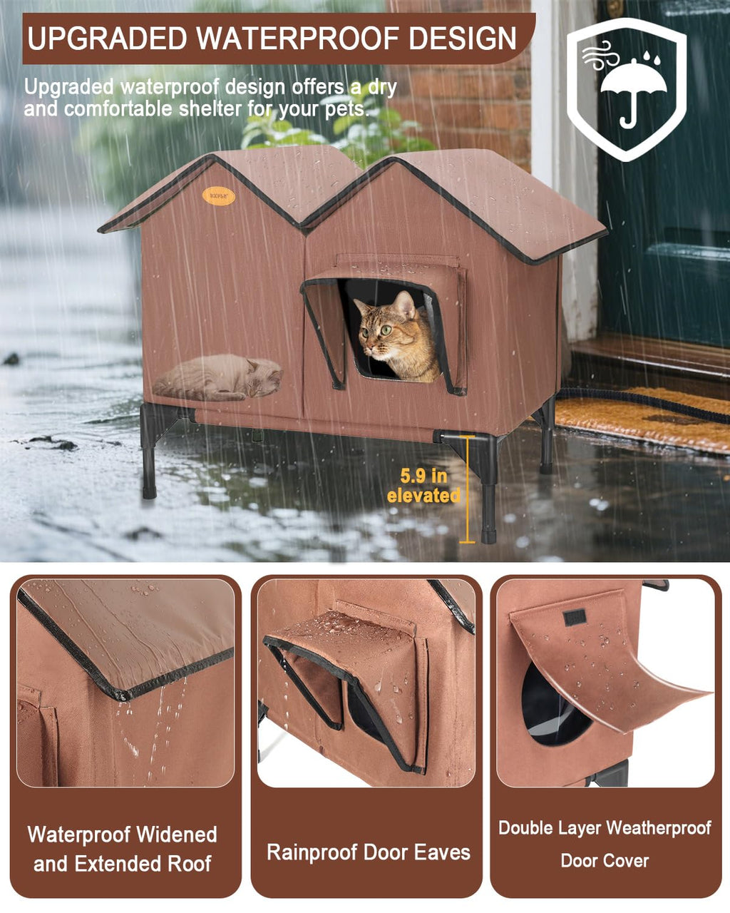 Large Insulated Heated Outdoor Cat House J7825
