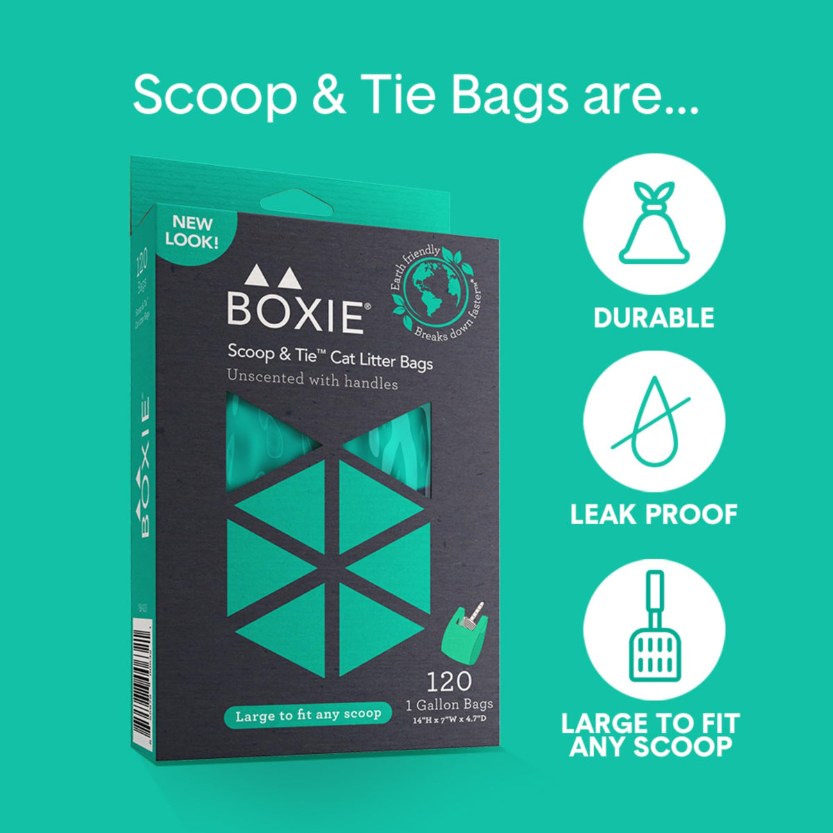 120 Count Leak-Proof Pet Waste Bags with Easy-to-Tie Handles M216934